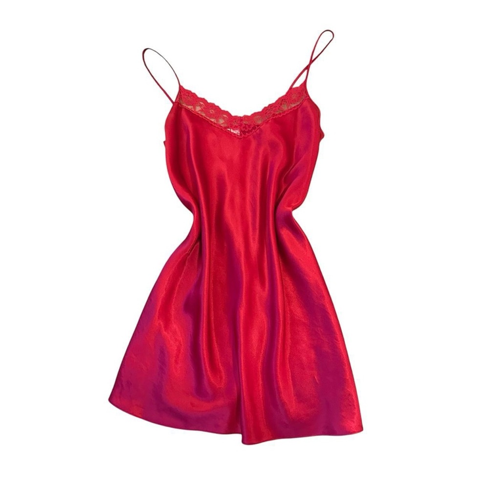 Elegant Red Satin slip dress